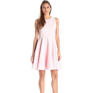 Gabby Skye Pink Jacquard Fit and Flare Dress